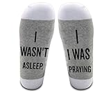 LissiArt97 I Wasn't Asleep I Was Praying Socks - Funny Praying Socks - Resting My Eyes Socks - I'm Just Resting My Eyes Socks - Gifts For Friend- Dad - Mom, Medium, Grey