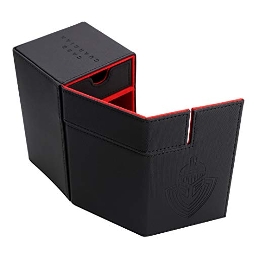 Card Guardian - Premium 100 Card Deck Box with Dice Compartment for Trading Card Games TCG (Black)