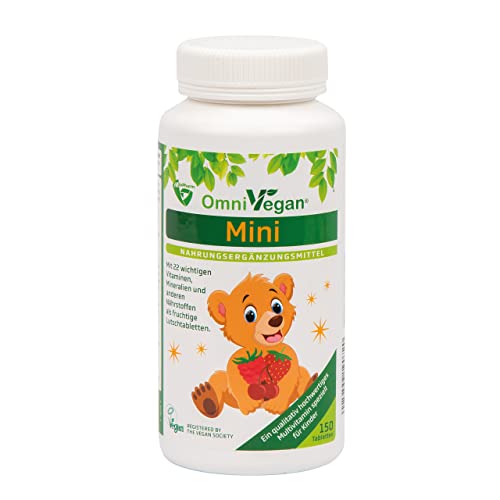 Boma Lecithin OmniVegan Mini Multivitamin + Multimineral Komplex - spezielle Rezeptur für Kinder - 100% vegan und natürlich mit Erdbeergeschmack, 250 g Cover