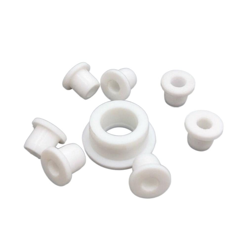 White Silicone Hole Plugs and Grommets (5mm-28mm) for Wire Cable Protection - Durable Sealed End Caps(11mm(Bore 7mm)-6pcs)