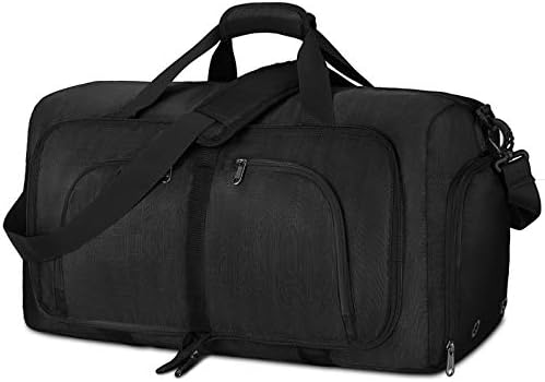 NEWHEY Foldable Travel Duffle Bag 40L 65L 80L 100L Holdall Bag Large Weekend Overnight Bag with Shoes Compartment Sports Gym Bags for Men & Womem