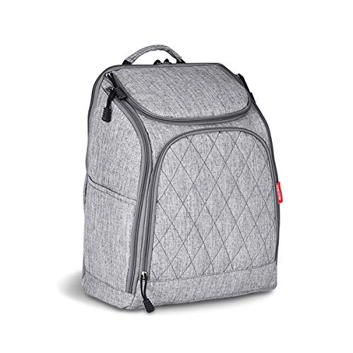 SONARIN Multifunción Mochilas para Pañales Con Nappy Changing Mat y Correa de Cochecito,Gran Capacidad, Organizador de Mochila de Viaje,Impermeable,Apertura Grande en La Parte Posterior(Gris)
