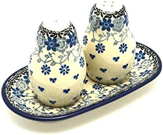 Polish Pottery Salt & Pepper Set - Silver Lace