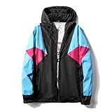 CASELAND Windbreaker Men 90s Vintage Retro Zip up Hoodie Jackets Lightweight Wind Breakers