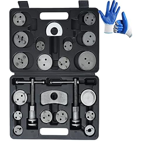 DASBET 22pcs Heavy Duty Disc Brake Caliper Tool Set Brake Replacement Wind Back Kit Cover