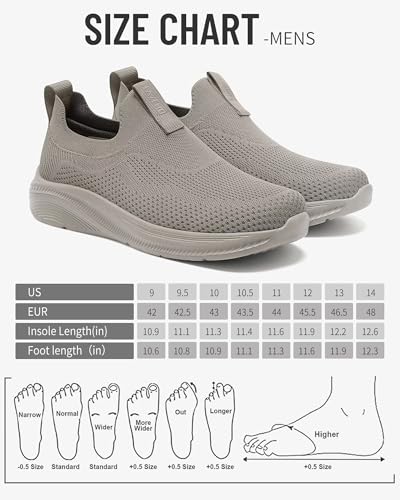 Image of ITAZERO Men's Wide Toe Box Wide Width Hands-Free Slip-On Shoes, Walking Sneakers with Arch Support for Plantar Fasciitis, Diabetic Swollen Feet
