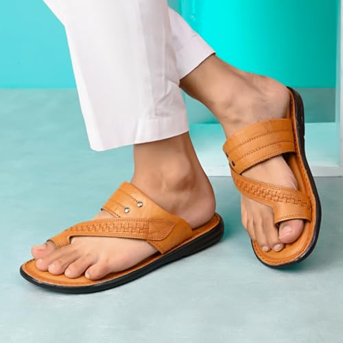 Image of Centrino Men's Slippers | Kolhapuri Style Chappals with Soft Cushioned Footbed | Comfortable & Durable | Traditional Yet Stylish Footwear for Men (9541)
