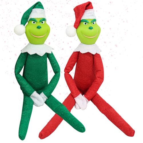 Yearsahrk Grinch - Peluche a forma di Babbo Natale con cappello di Natale (2 pezzi) Yearsahrk Grinch - Peluche a forma di Babbo Natale con cappello di Natale (2 pezzi)