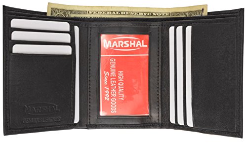 MARSHAL Trifold Lambskin Leather Wallet with ID and Credit Card