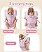 Lictin Baby Doll Carrier, Front and Back Doll Accessories Carrier for Little Girls, with Adjustable Straps for Stuffed Animal Reborn Baby Doll, Pink Unicorn