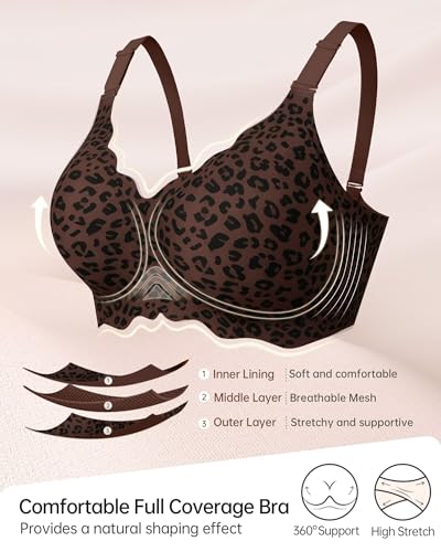 Image of Vertvie Jelly Bras for Women No Underwire Wireless Push Up Bra Full Coverage Bralettes Seamless Comfort Everyday Sports Bra