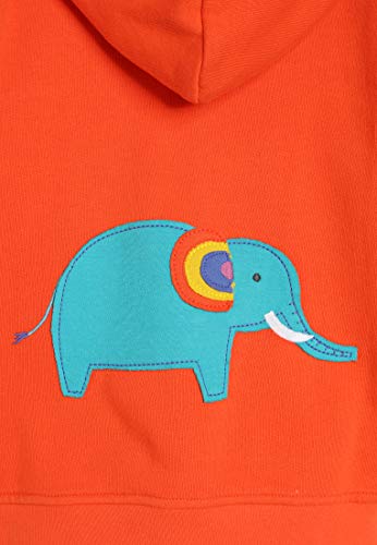 Kidio Organic Cotton Baby Infant Toddler Zip-Up Hoodie Applique - Boy Girl (0-4 Years) (6M (3-6 Months), Orange Elephant) #TOP3