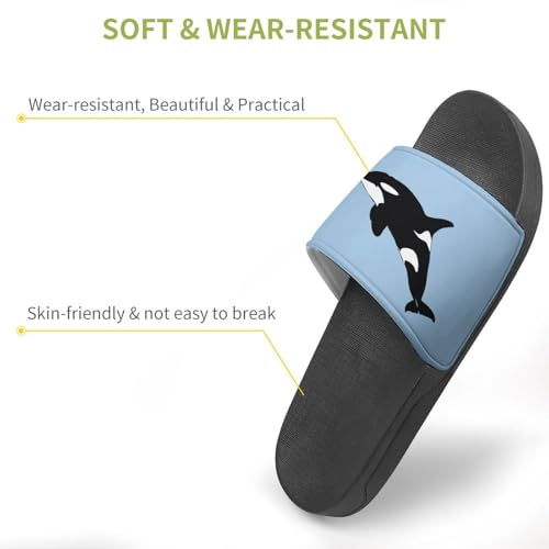Orca Killer Whale Scuba Dive Non Slip Slides Sandals for Women Men Quick Drying Shower Shoes for Bathroom Pool Beach3