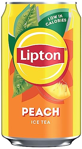 Lipton​ Peach Ice Tea Can 330 Ml​, Low Calorie​ Soft Drink​, 100% Black Tea Extract​
