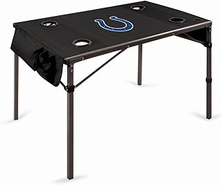 PICNIC TIME NFL Portable Soft Top Travel Table, Black