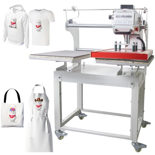 InkSonic 16x24 Inch Large Auto Pneumatic Dual Heat Press Machine, Sliding Side Commercial 40x60cm