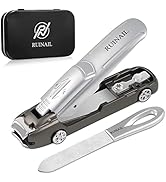 Nail Clipper Set, No Splash Fingernail Toenail Clippers with Sharp Curved Blade and Nail File, Cr...