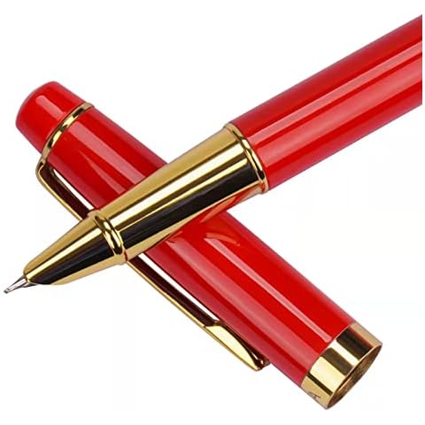 YOHOTA Fountain Pen Fine Nib(0.38mm), Classic Writing Toolfor Left and Right Handed,Smooth Elegant Writing. (Red) Cover