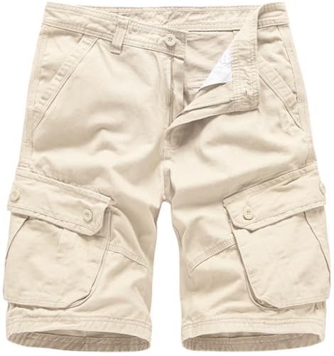Basoteeuo Mens Cargo Shorts Casual Lightweight with Multi Pockets Summer Outdoor Shorts Khaki 02 Size 36 by Basoteeuo - Used condition - US$21.59