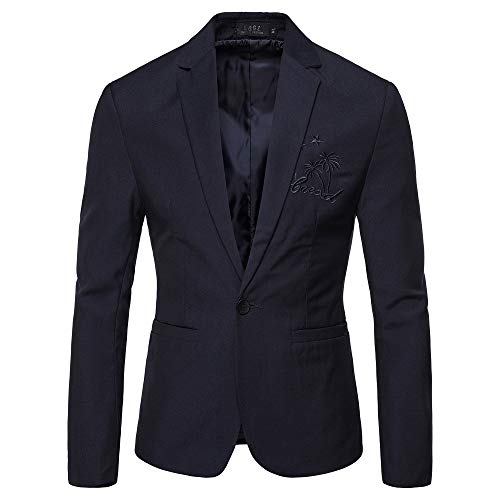 BCLYERBJ Luxuriöser Freizeitblazer Für Herren, Anzugjacke Mit Palmenstickerei, Slim Fit, Anzugjacke Mit Einem Knopf Und Revers, Luxuriöse Abschlussball Anzugjacke, Stilvolle Mäntel, Schicke Jack
