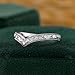 SILVERIST 14K White Gold Plated Engagement Ring Art Deco V Shaped Milgrain Filigree Half Eternity Chevron Stacking Multi Stone Vintage Style Band For Women 925 Sterling Silver Handmade Jewelry