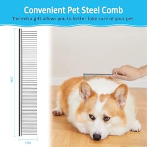   Dog-Deshedding-Brush-2-in-1-Pet-Undercoat-Rake-for-Cats-and-Small-Dog-Long-and-Short-Grooming-Tool-Dematting-Combs-Easily-Remove-Mats-Tangles-and-Loose-Fur