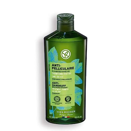 Yves Rocher Anti-Dandruff with Organic Peppermint Treatment Shampoo Sulfate Free - 300 ml. / 10.1 Fl.Oz