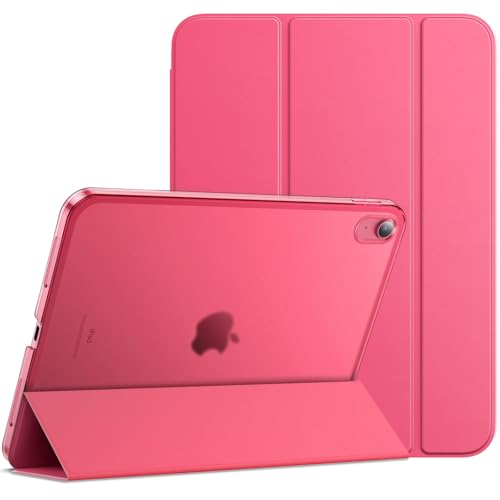 JETech Case voor iPad (A16) 11e/10e Generatie (2025/2022), Standaard Slank Hard Rug Hoes Automatisch Wekken/Slapen (Roze)