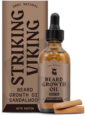 Striking Viking Beard Growth Oil with Biotin - 2 Fl Oz, Sandalwood