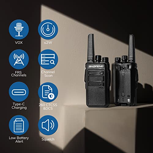Baofeng Gt-68 Walkie Talkies For Adults, Long Range Two Way Radios, 1500Mah Battery With Usb Charging, Portable Rechargeable Walky Talky, For Road Trip Hiking Family (4 Pack) #TOP4