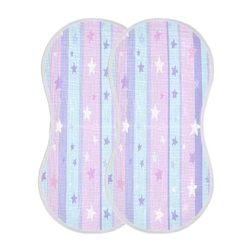 Colorful Star Stripes Plant Burp Cloths Cotton Baby Washcloths,Large 22x11in Burping Cloth Absorbent and Soft for Newborn Baby Boys and Girls,4 Pack2