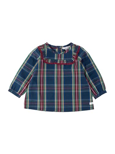 RuffleButts Baby/Toddler Girls Long Sleeve Ruffle Yoke Blouse Top