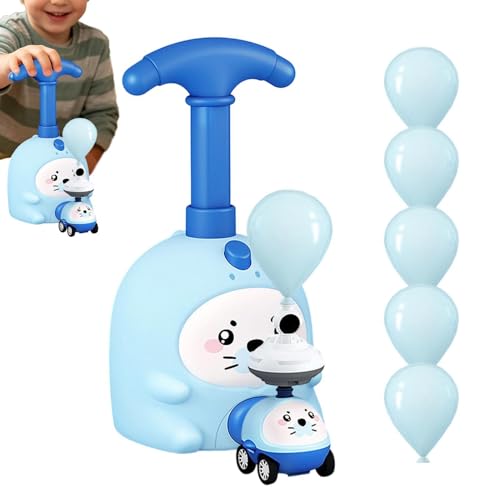 Air Powered Balloon Car Toy Set, Animal Design Pump Launcher Kit, Kids DIY Physics Science Learning Toy, Interactive STEM Educat