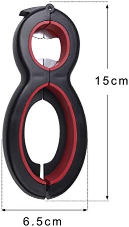 kuou 6 in 1 Multi Opener, Stainless Steel Manual Jar Opener for Arthritic Hands, Non-Slip Open Sesame Can Opener Lid Twist Off for Kitchen Cooking for Seniors and Arthritic Hands