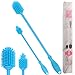 kprice® Goupillon Biberon Silicone | Brosse Lave Bouteille | Brosses de Nettoyage | Ecouvillon Biberons Bébé | Goupillon Gourde | Brosse Silicone | Bottle Brush | 2U (Bleu)