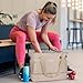 ETRONIK Gym Bag for Women, Personal Item Travel Bag with Shoes Compartment, Weekender Overnight Duffel Bag with Wet Pocket & USB Charging Port, Carry On Bag for Women, Travel, Gym, Weekend (Khaki)