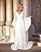 Bohemian Beach Wedding Dress Long Bell Sleeves Lace Bridal Gown with Train Style B All in White US 8