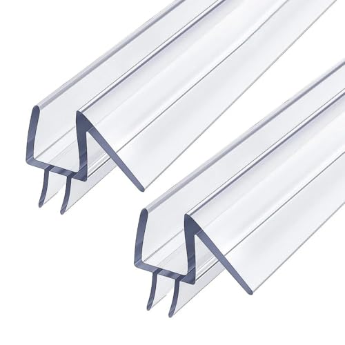 Wuyangcun Joint bas de porte de douche 2 x 70cm (140cm) en PVC transparent pour verre sans cadre 6 à 12mm étanche rigide facile à couper et installer (6mm)