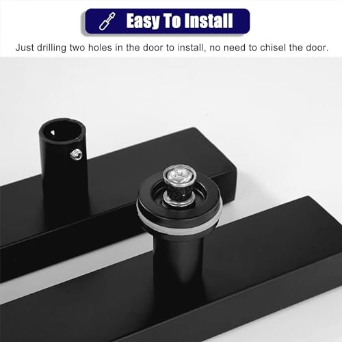 Poignée de porte Push Pull noire en acier inoxydable 80cm - 4