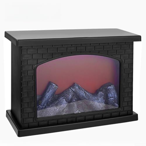 Chimenea eléctrica portátil de mesa, lámpara LED de llama alimentada por USB/batería con efecto de fuego bailando realista, 28 x 12 cm, para ambiente en sala de estar, dormitorio, balcón y al aire