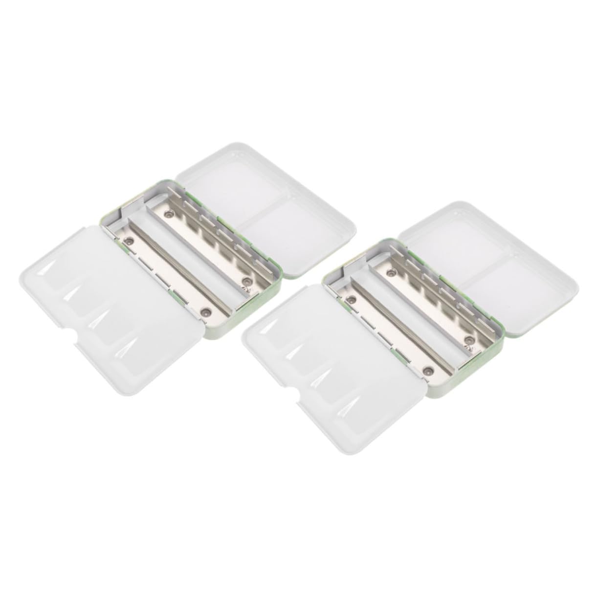 OSALADI 2Pcs Portable Watercolor Palette Box Durable Mixing Tray for DIY Art Travel Metal Paint Case with Multi Compartment Design for Artists and Students