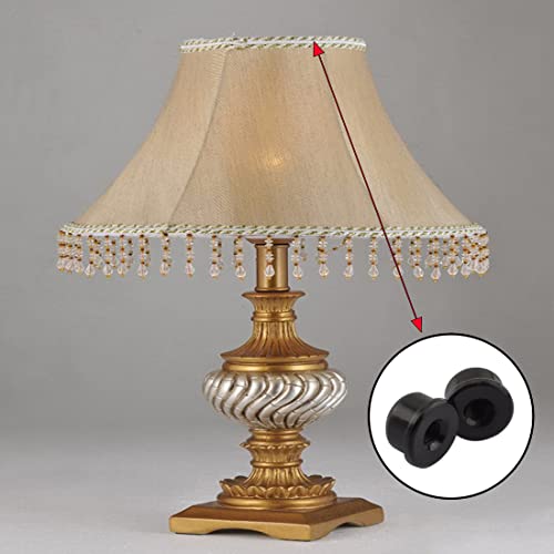Marrteum 1/2 Inch Tall Lamp Finial Tapped 1/4-27 Knob Lamp Accessories For Lamp Shade Holder Harp Tops, Black, 2Pcs #TOP4