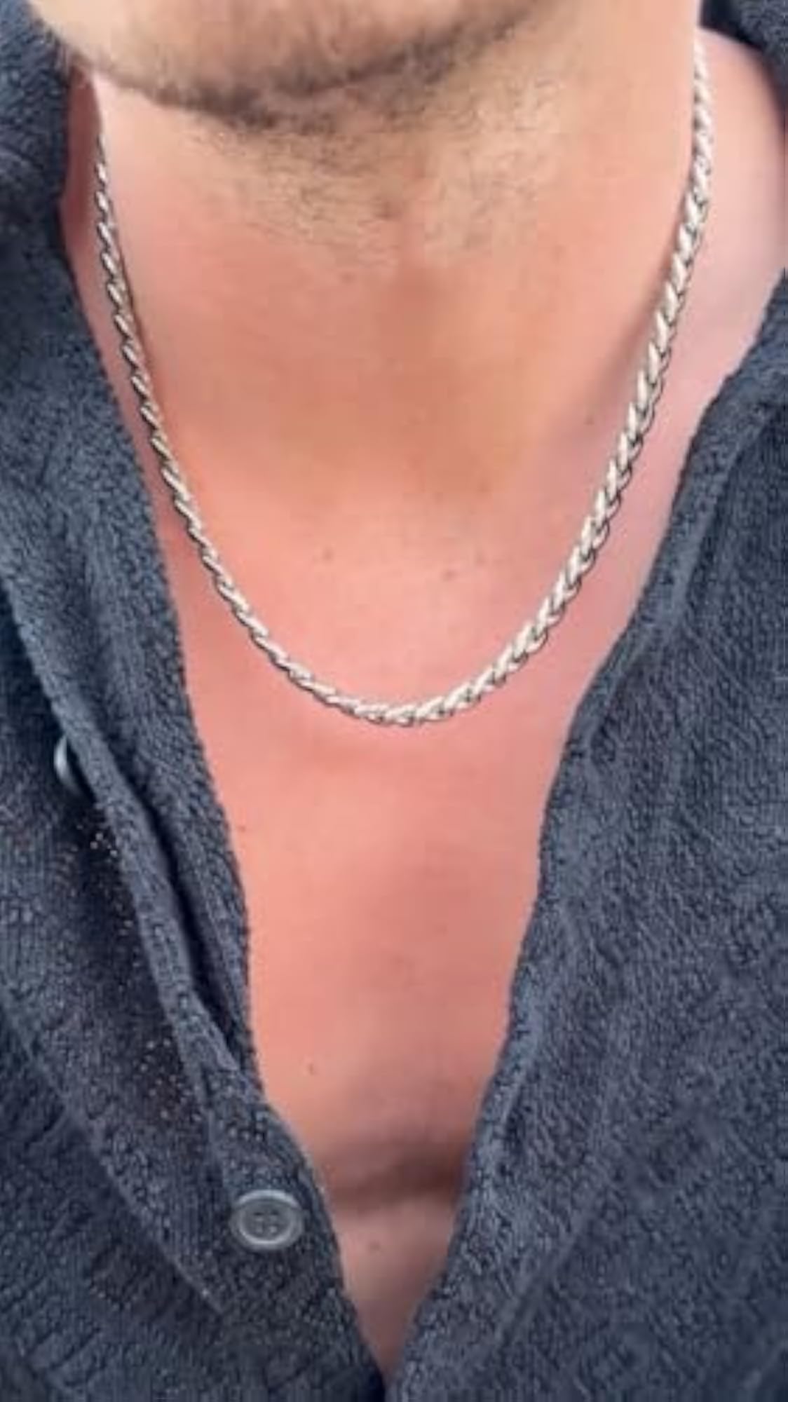 Men's Stainless Steel Cuban Link Chain Necklace Bracelet Set