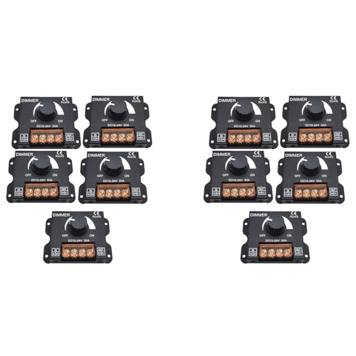 reemaa 10 �� DC 12V 24V LED �����X�C�b�` 30A �d�����M�����[�^ LED �X�g���b�v���C�g����������p�����\�ȃR���g���[���[