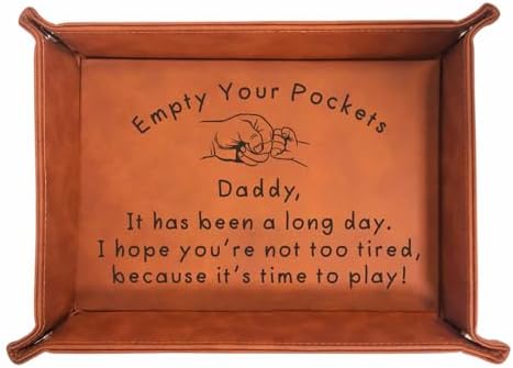 Birthday Gifts for Dad Husband, Leather Tray for Daddy, New Dad Gifts for Husband from Wife, Best Dad Gifts from Son Daughter, Christmas Thanksgiving Sentimental Gifts for Dad Husband Stepdad