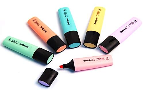 Highlighters/Marker Pens/Fluorescent Pens Chisel Tip Soft Color for Adult Kids Underlines School Office Supplies 6PCS Uncle Paul AT05