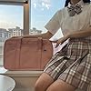 CLSSLVVBN Sac à Main Japonais léger pour Uniforme d'étudiant, Sac à bandoulière en Cuir PU étanche pour Ordinateur Portable Japonais décontracté, Bleu foncé #1