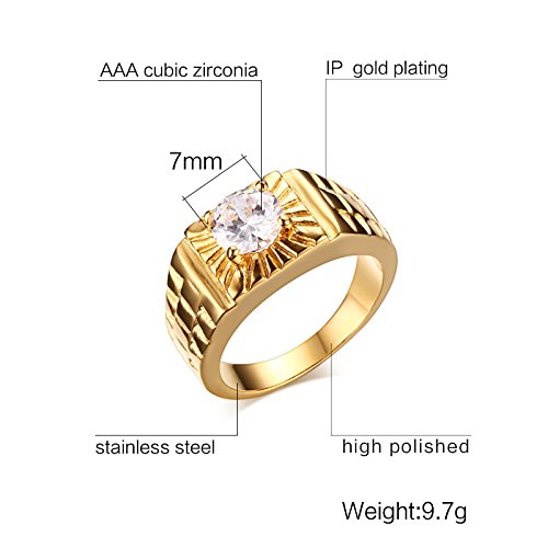 Vnox, anello in acciaio inox da uomo, placcato in