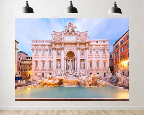 Trykid 9x6ft Italy Trevi Photography Backdrop Italian Fountain Architecture Rome