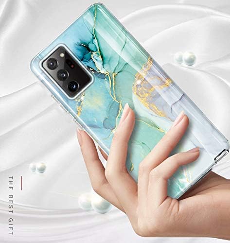 luolnh Compatible with Galaxy Note 20 Ultra Case,Samsung Note 20 Ultra Case,Glitter Sparkle Marble Design Clear Bumper Soft Silicone Skin Cover Case for Samsung Galaxy Note 20 Ultra(Mint)